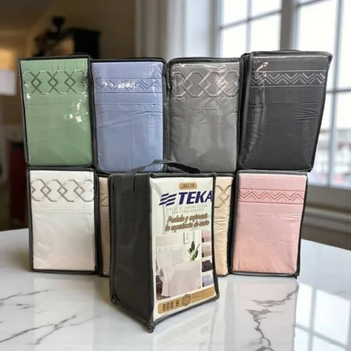 Juego Sábanas Teka Bordadas C/Cartera X 1 1/2 Pl.