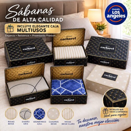 Juego Sábanas Cacharel En Lata X 2 1/2 Pl.